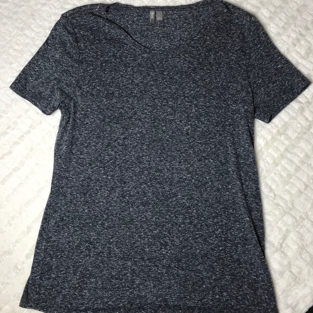 ASOS DESIGN longline t-shirt raw scoop neck
